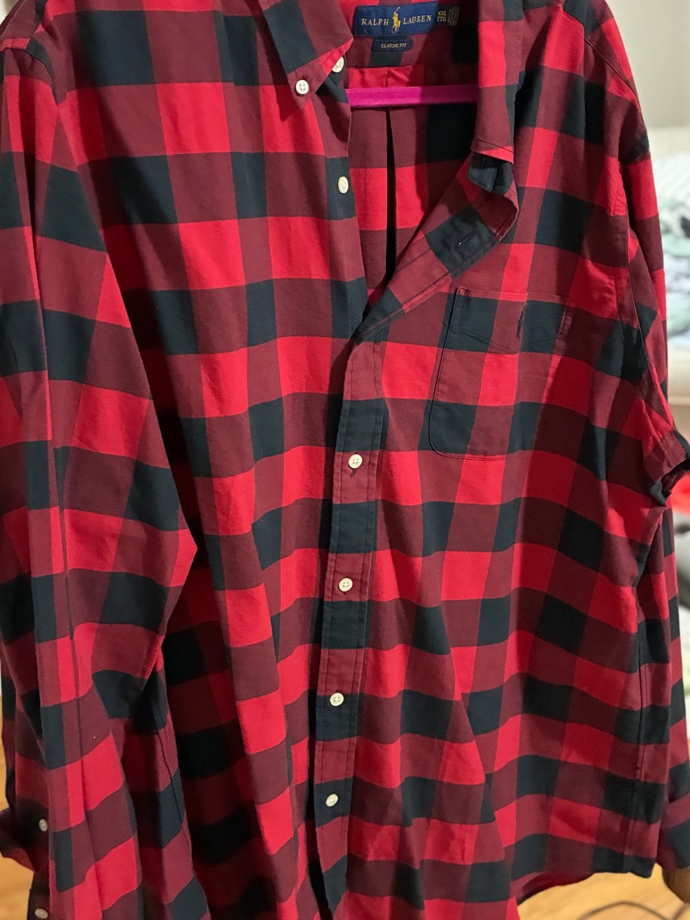 Ralph Lauren Red and Black Buffalo Plaid Button-Down Shirt xxl